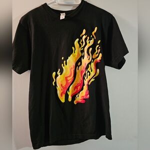 Preston Playz Kids Short Sleeve Tee with Flame Design In Men's Medium Size